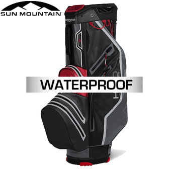 Sun Mountain USA H2NO Lite Waterproof 14-Vaks Cartbag, zwart/rood/grijs