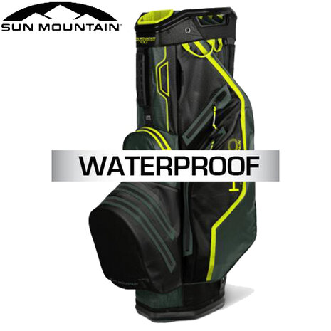Sun Mountain H2NO Lite Waterproof 14-Vaks Cartbag, zwart/grijs/geel