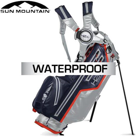 Sun Mountain H2NO Lite Waterproof 14-Vaks Standbag, navy/grijs/rood