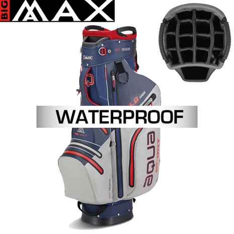 Big Max Aqua Sport 3 Waterproof Cartbag, navy/zilver/rood