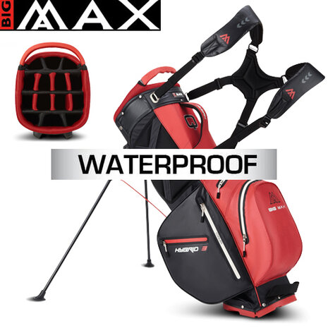 Big Max Aqua Hybrid 3 Standbag Golftas, rood/zwart