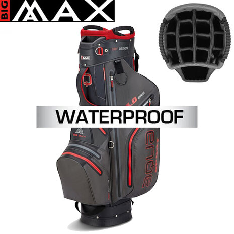 Big Max Aqua Sport 3 Waterproof Cartbag, antraciet/rood
